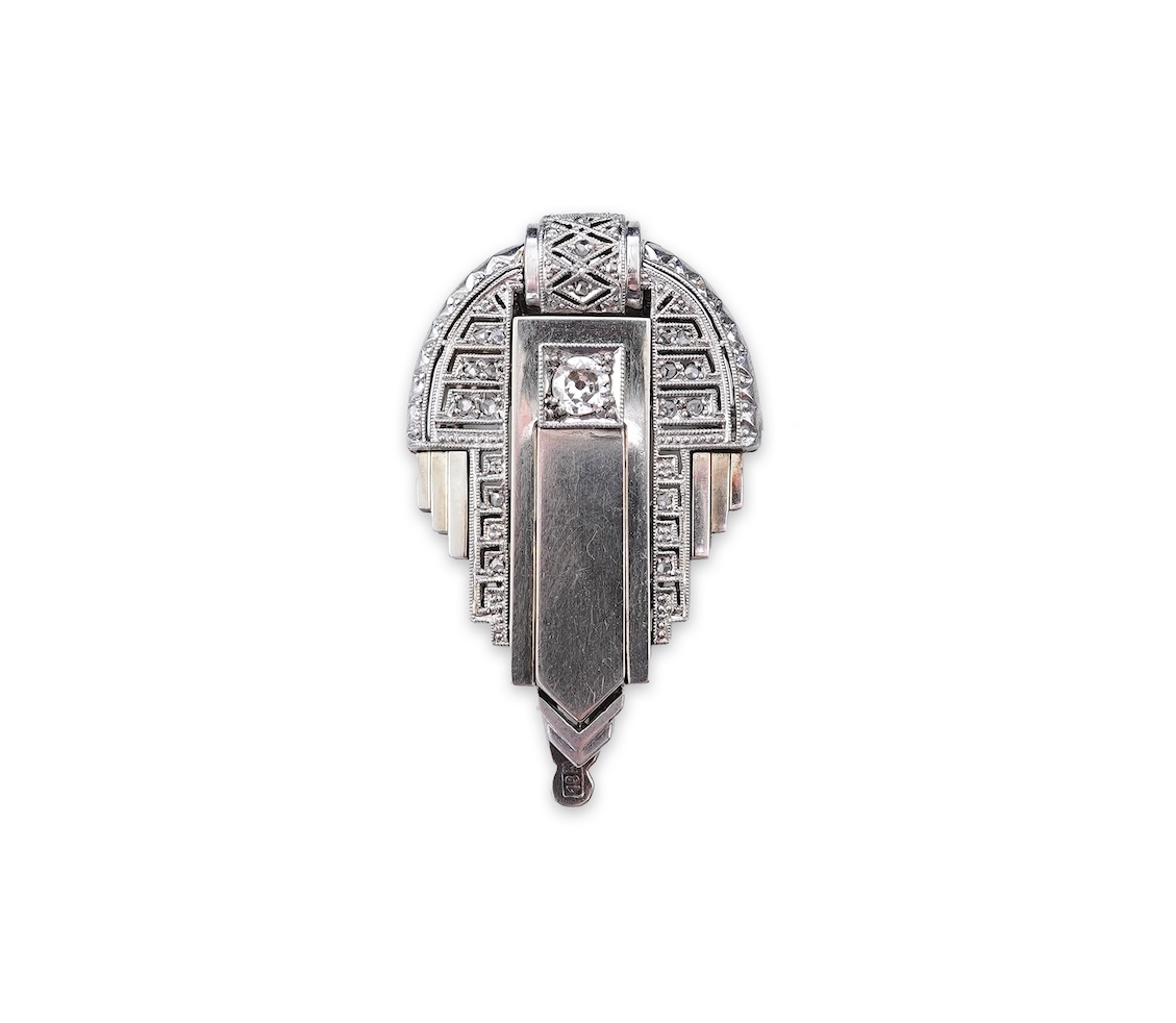 An Art Deco diamond clip brooch, 1930s